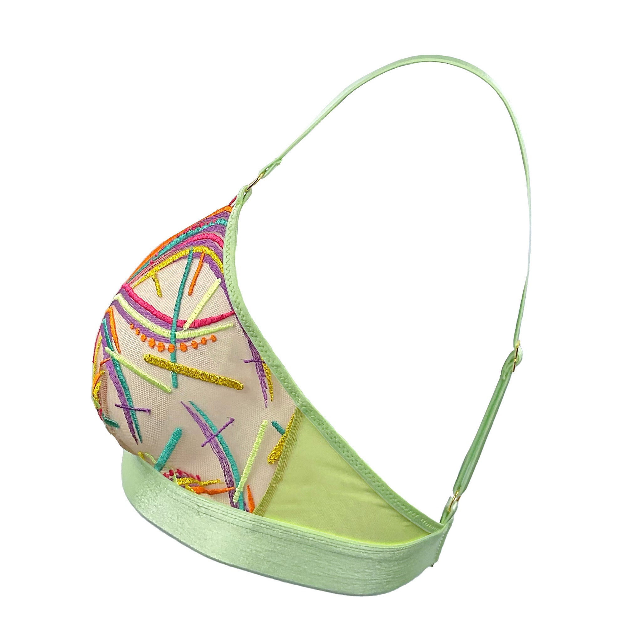 SIDE OF GREEN TRIANGLE BRALETTE