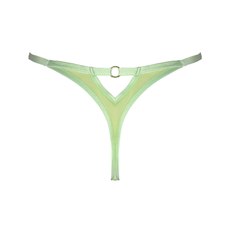 GREEN SOFT MESH AND ELASTIC THONG