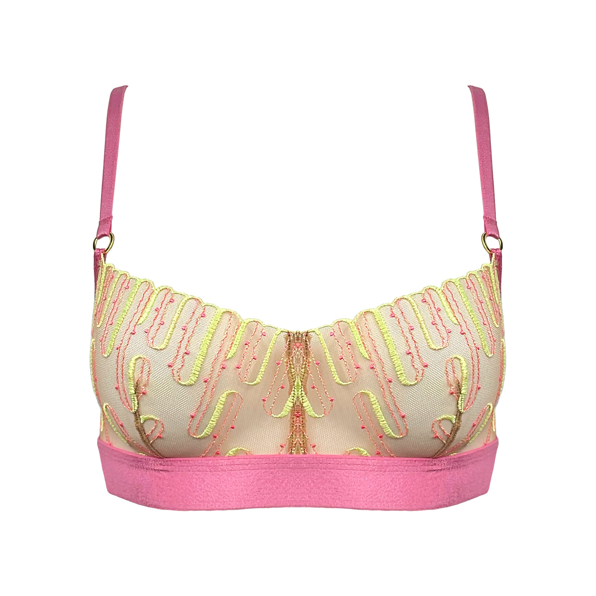 Luxury Lace Bralette | Pink Balconette Bralette | Somewhere Never