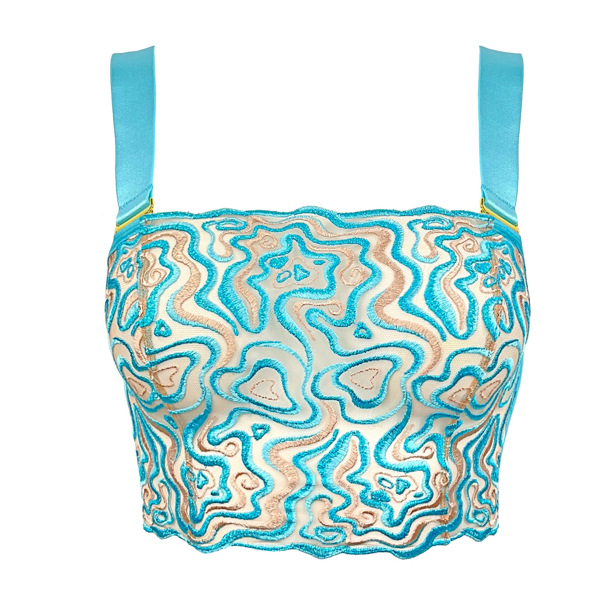 Convertible Blue Lace Bra | Strapless Blue Lace Top | Somewhere Never