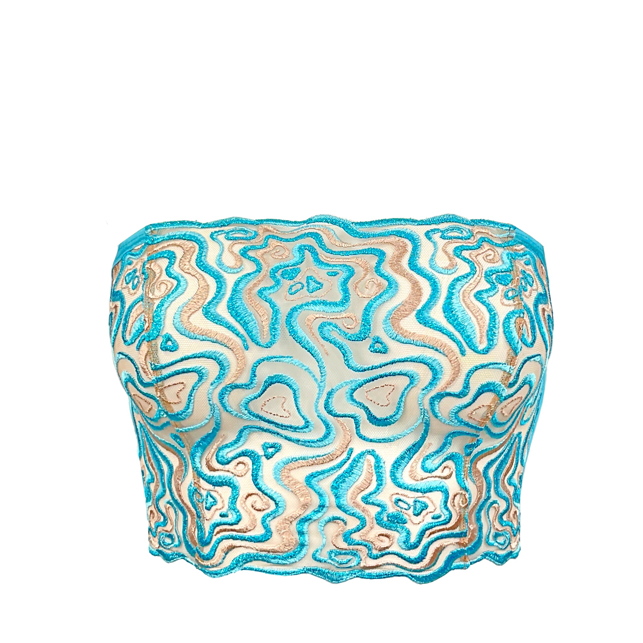 Convertible Blue Lace Bra | Strapless Blue Lace Top | Somewhere Never