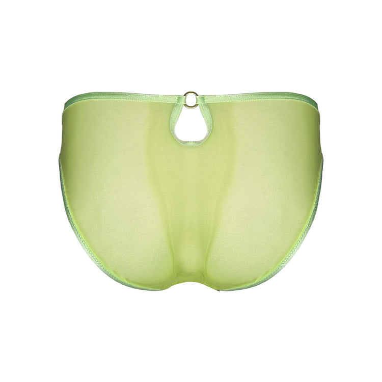 SOMEWHERE NEVER | GREEN ITALIAN SHEER MESH BRIEF BACK 
