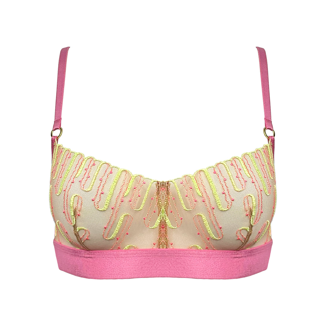 Luxury Lace Bralette | Pink Balconette Bralette | Somewhere Never