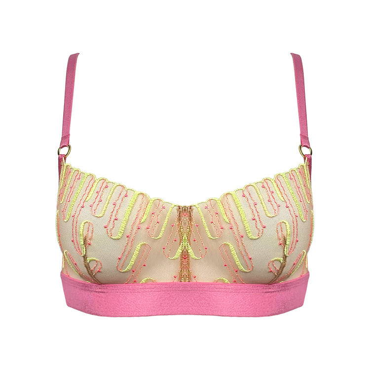 Luxury Lace Bralette | Pink Balconette Bralette | Somewhere Never