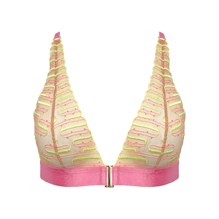 Lime Yellow Bralette Bra | Bralette Bra Pink Lace | Somewhere Never
