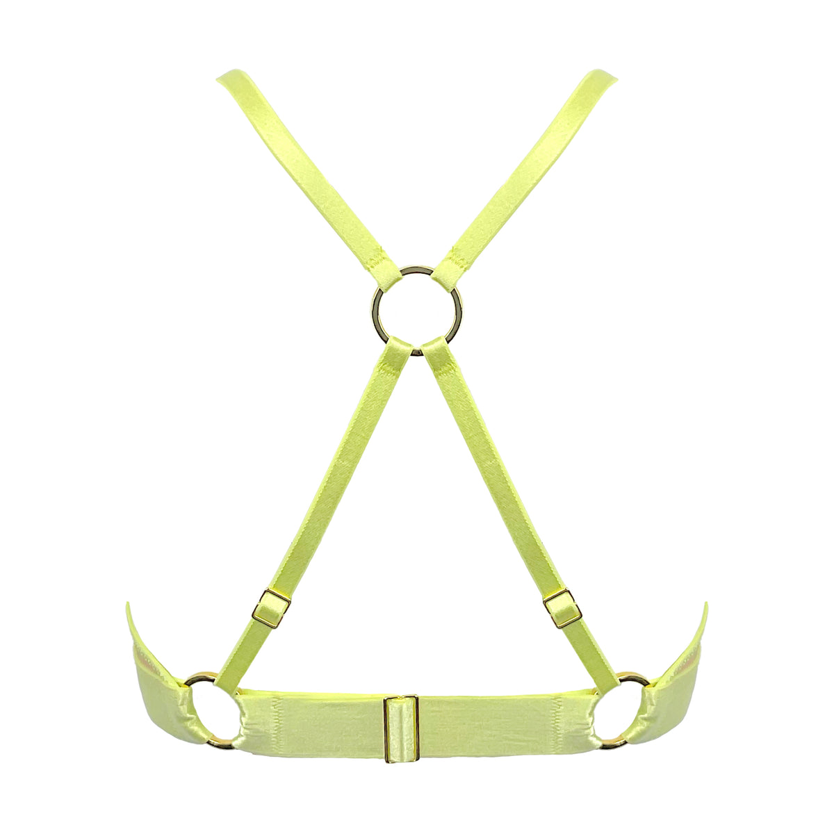 SUPER FAN - Lime yellow geometric lace lingerie wireless bra set ...